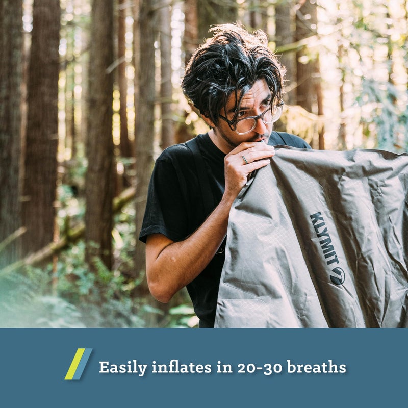 Klymit Static V Luxe Sleeping Pad, Lightweight Lofted Camping Air Mattress for Tents and Cars with Body Mapping Tech, 3 In Thick Grey - Image 3